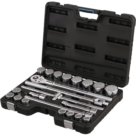 Channellock Standard 3/4 In. Drive 12-Point Shallow Ratchet & Socket Set 23-Piece 309370